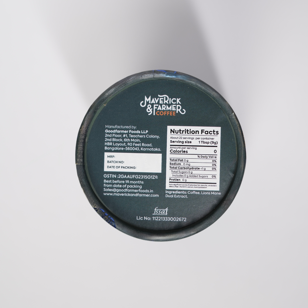 Lion's Mane Mushroom Coffee | 200 gm whole bean or ground